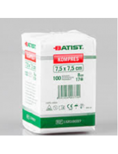 COMPRESSA DE GAZE NÃO ESTERILIZADA 7.5x7.5 ( EMB.100 UND.) (IVA INCLUÍDO)