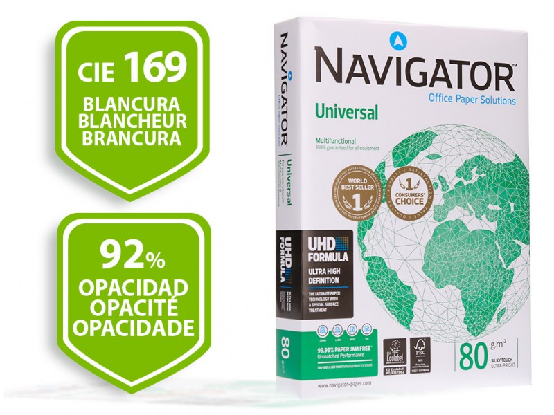 Papel fotocopia Navigator Universal A4 80g branco (iva incluído) Papel fotocopia Navigator Universal A4 80g branco (iva incluído)
